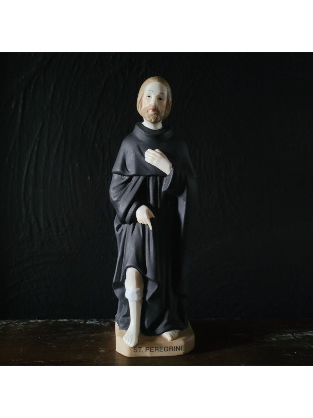 Vtg St Peregrine Patron Saint Of Cancer Patients Figurine Nightlight 7.75"